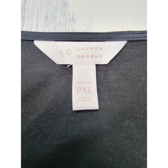 Layered Lauren Conrad Black With White Hearts Allover Top Size PXL - Picture 8 of 8